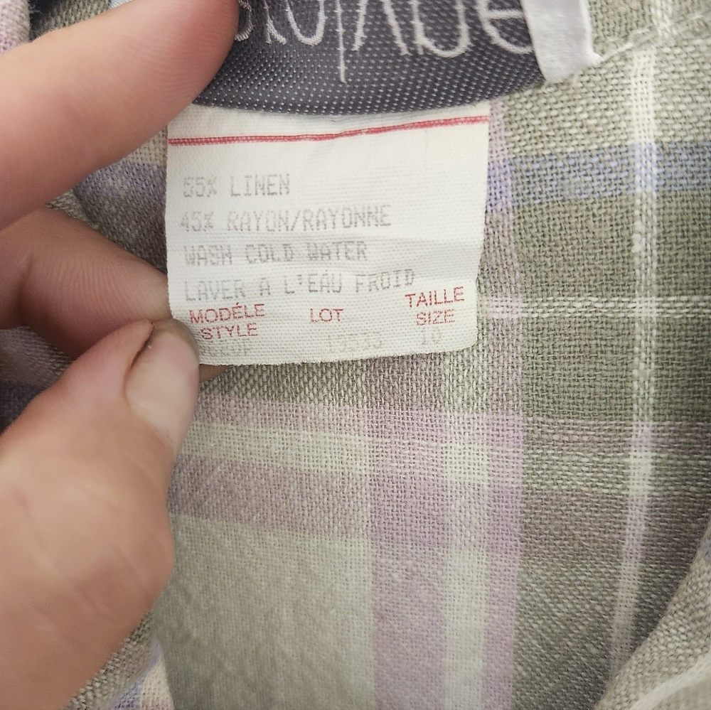 Linen Plaid Button Up - Picture 4 of 8